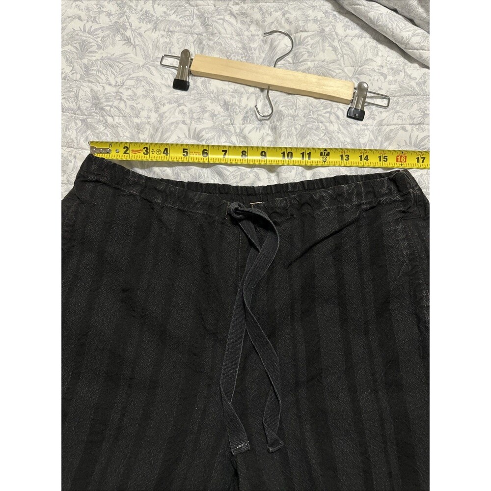 Free People Small Black Drawstring Waist Pants Barrel Wide Leg Jeans Striped - Picture 5 of 9